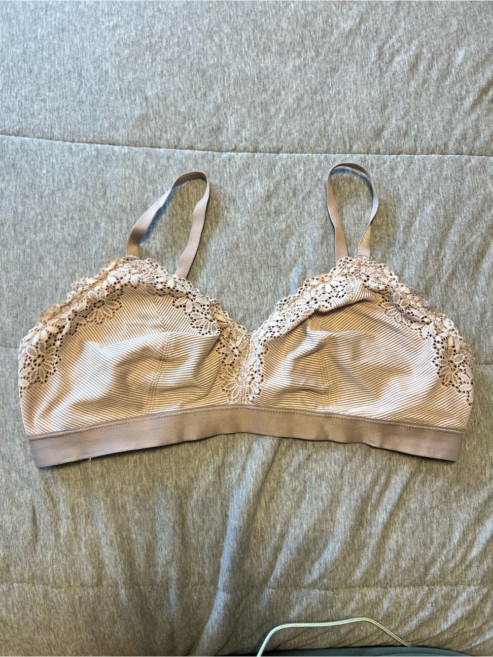 aerie Lace-Trim Wireless Bralette in Nude | Women’s XXL